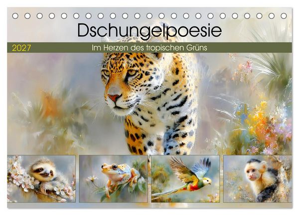 Produktbild: Dschungelpoesie. Im Herzen des tropischen Gr&uuml;ns (Tischkalender 2027 DIN A5 quer), CALVENDO Monatskalender