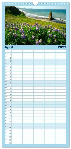 Produktbild: Familienplaner 2027 - Kraftplatz Wilde K&uuml;sten mit 5 Spalten (Wandkalender, 21 x 45 cm) CALVENDO