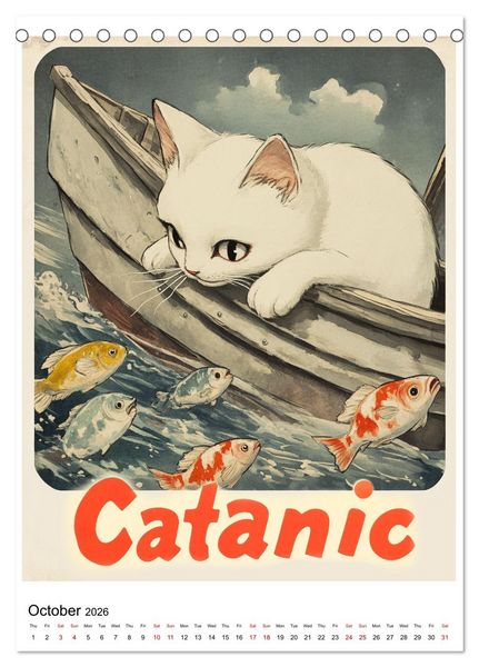 Produktbild: If Movies where full of Cats (Desk Calendar 2026 DIN A5 portrait), CALVENDO 12 Month DeskCalendar