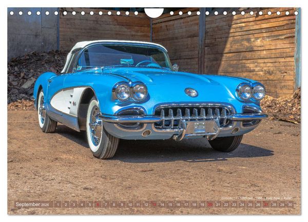 Produktbild: Corvette Oldtimer 2026 (Wandkalender 2026 DIN A4 quer), CALVENDO Monatskalender