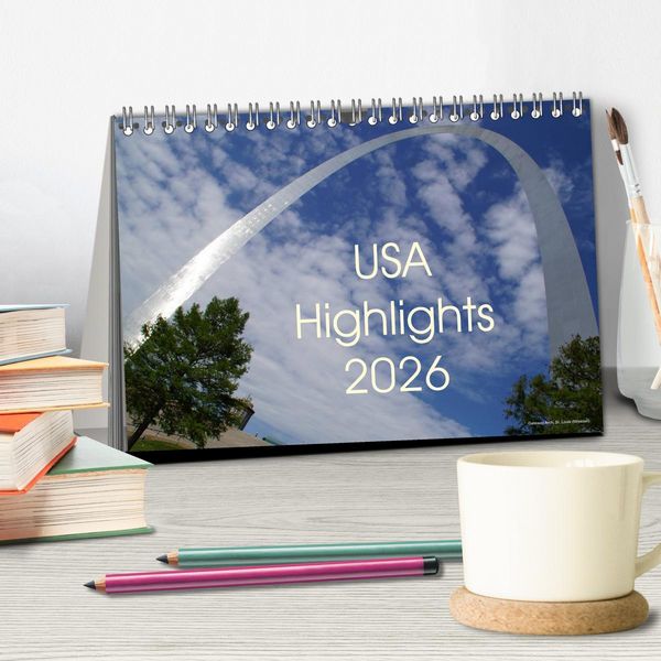 Produktbild: USA Highlights 2026 (Tischkalender 2026 DIN A5 quer), CALVENDO Monatskalender
