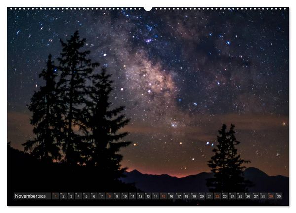 Produktbild: Himmelslichter - Mond und Sterne (hochwertiger Premium Wandkalender 2026 DIN A2 quer), Kunstdruck in Hochglanz