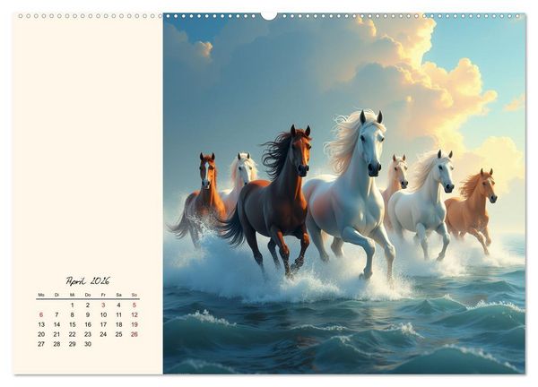 Produktbild: Fantasiewelten - Pferde (Wandkalender 2026 DIN A2 quer), CALVENDO Monatskalender
