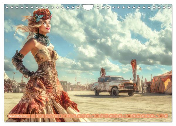 Produktbild: Festival in der W&uuml;ste - Bunt und schr&auml;g (Wandkalender 2026 DIN A4 quer), CALVENDO Monatskalender