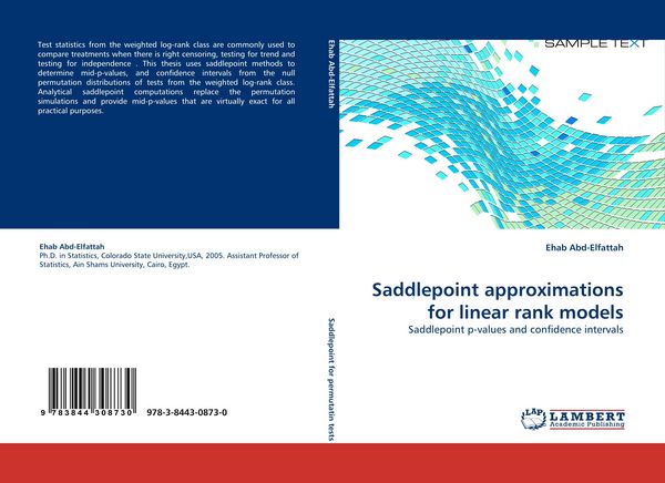 Produktbild: Saddlepoint approximations for linear rank models