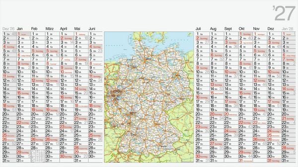Produktbild: rido/id&eacute; 7033680007 Plakatkalender 2027 1140&times;640 mm