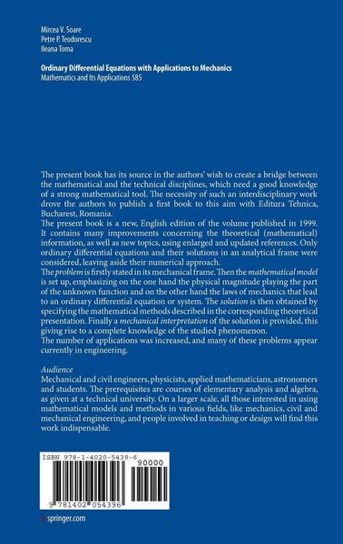 Produktbild: Ordinary Differential Equations with Applications to Mechanics