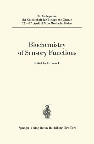 Produktbild: Biochemistry of Sensory Functions