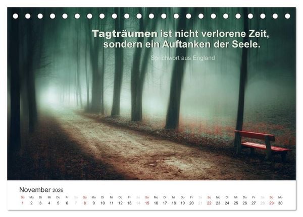 Produktbild: Zauberhafte Spr&uuml;che - Bunte Seelenbl&uuml;ten (Tischkalender 2026 DIN A5 quer), CALVENDO Monatskalender