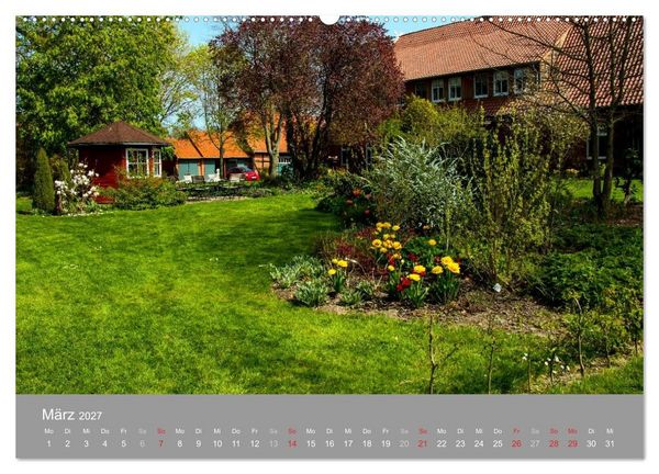 Produktbild: Romantische Garten-Paradiese (hochwertiger Premium Wandkalender 2027 DIN A2 quer), Kunstdruck in Hochglanz