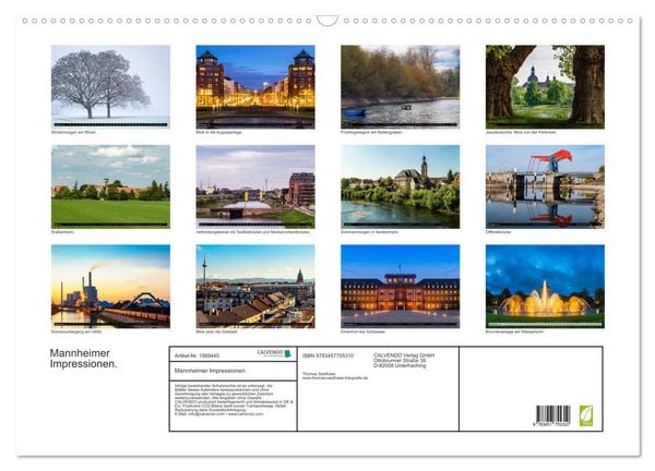Produktbild: Mannheimer Impressionen. (Wandkalender 2026 DIN A2 quer), CALVENDO Monatskalender