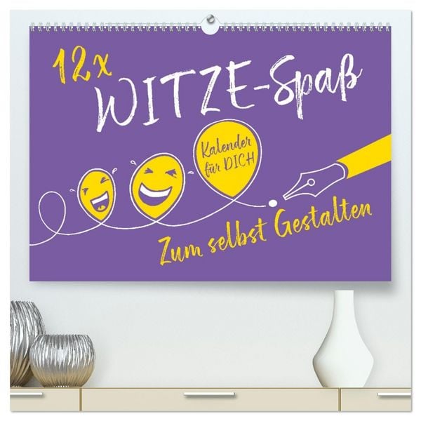 Produktbild: 12 x WITZE-Spa&szlig; - Bastelkalender (hochwertiger Premium Wandkalender 2026 DIN A2 quer), Kunstdruck in Hochglanz