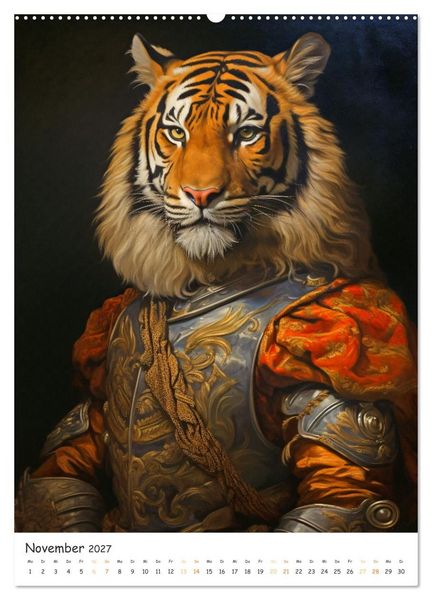 Produktbild: Tierische Kunst - Eine Sammlung von Renaissance-Gem&auml;lden mit tierischen Motiven (hochwertiger Premium Wandkalender 2027 DIN A2 hoch), Kunstdruck in Hochglanz