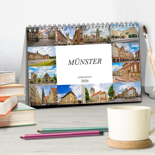 Produktbild: M&uuml;nster Impressionen (Tischkalender 2026 DIN A5 quer), CALVENDO Monatskalender
