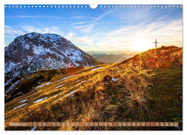 Produktbild: Gipfelkreuze im Sonnenlicht (Wandkalender 2026 DIN A3 quer), CALVENDO Monatskalender