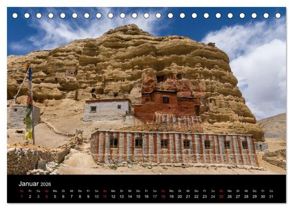 Produktbild: MUSTANG - das verborgene K&ouml;nigreich im Himalaya (Tischkalender 2026 DIN A5 quer), CALVENDO Monatskalender