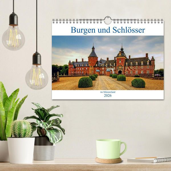 Produktbild: Burgen und Schl&ouml;sser im M&uuml;nsterland (Wandkalender 2026 DIN A4 quer), CALVENDO Monatskalender