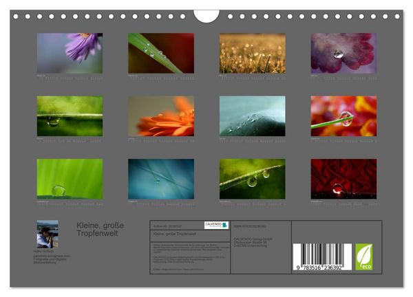 Produktbild: Kleine, gro&szlig;e Tropfenwelt (Wandkalender 2026 DIN A4 quer), CALVENDO Monatskalender