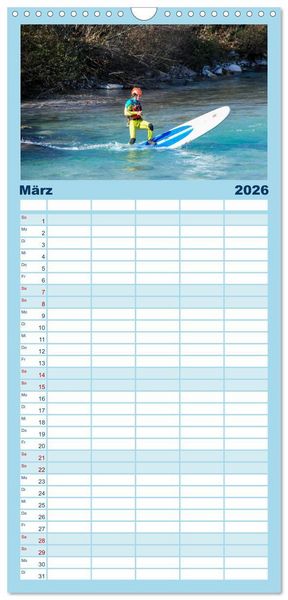 Produktbild: Familienplaner 2026 - Wildwasser Stand up mit 5 Spalten (Wandkalender, 21 x 45 cm) CALVENDO