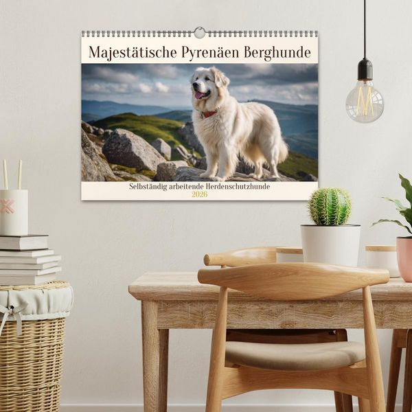 Produktbild: Majest&auml;tische Pyren&auml;en Berghunde (Wandkalender 2026 DIN A3 quer), CALVENDO Monatskalender
