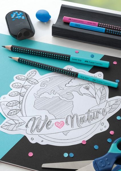 Produktbild: Faber-Castell Bleistift Jumbo Grip Two sw/t&uuml;rkis