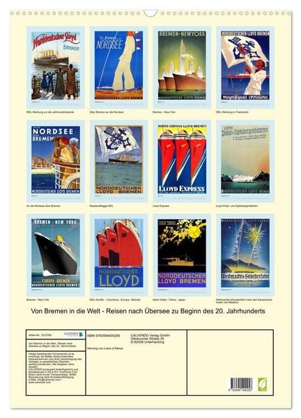Produktbild: Von Bremen in die Welt - Reisen nach &Uuml;bersee zu Beginn des 20. Jahrhunderts (Wandkalender 2027 DIN A2 hoch), CALVENDO Monatskalender