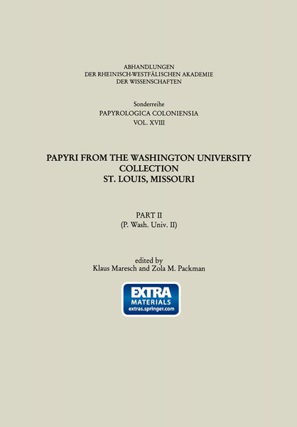 Produktbild: Papyri from the Washington University Collection St. Louis, Missouri