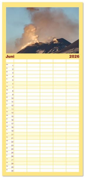 Produktbild: Familienplaner 2026 - &Auml;tna - Europas h&ouml;chster Vulkan mit 5 Spalten (Wandkalender, 21 x 45 cm) CALVENDO