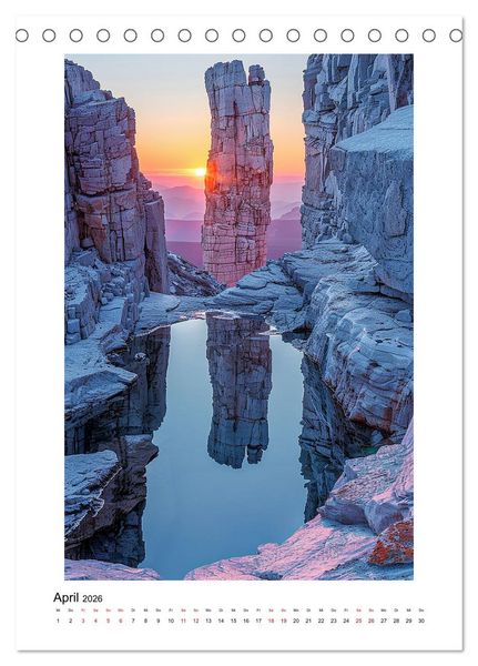 Produktbild: Spiegelungen - Reflektierte Sch&ouml;nheiten der Natur (Tischkalender 2026 DIN A5 hoch), CALVENDO Monatskalender