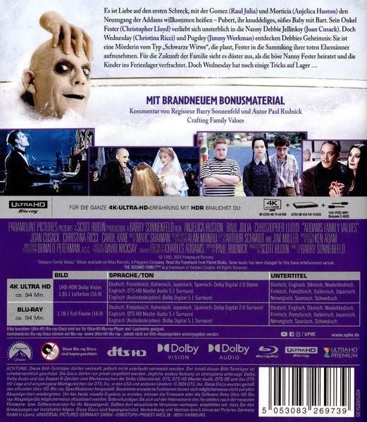Produktbild: Die Addams Family in verr&uuml;ckter Tradition (4K Ultra HD) +