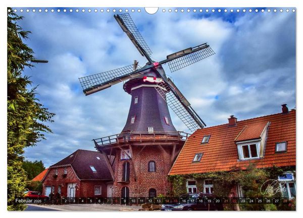 Produktbild: Friesland - Die Friesische M&uuml;hlenstra&szlig;e (Wandkalender 2026 DIN A3 quer), CALVENDO Monatskalender