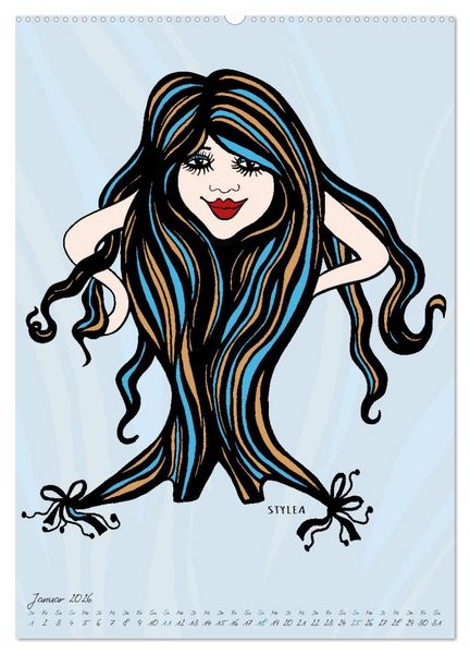 Produktbild: Die HAIRSTYLAS Trendfrisuren (Wandkalender 2026 DIN A2 hoch), CALVENDO Monatskalender