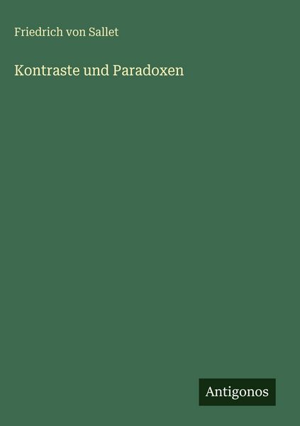 Produktbild: Kontraste und Paradoxen