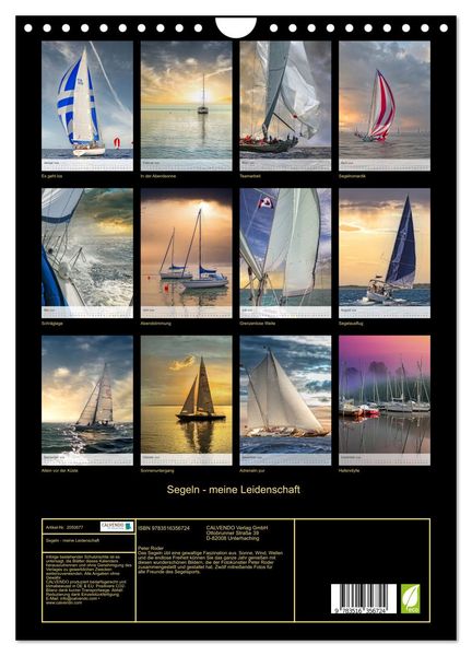 Produktbild: Segeln - meine Leidenschaft (Wandkalender 2026 DIN A4 hoch), CALVENDO Monatskalender
