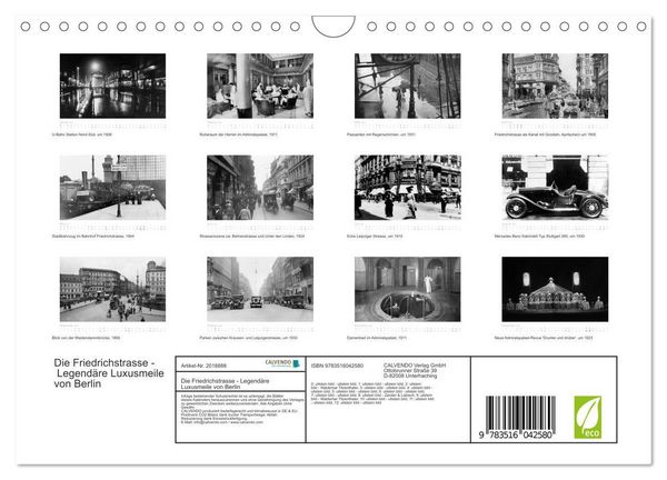 Produktbild: Die Friedrichstrasse - Legend&auml;re Luxusmeile von Berlin (Wandkalender 2026 DIN A4 quer), CALVENDO Monatskalender