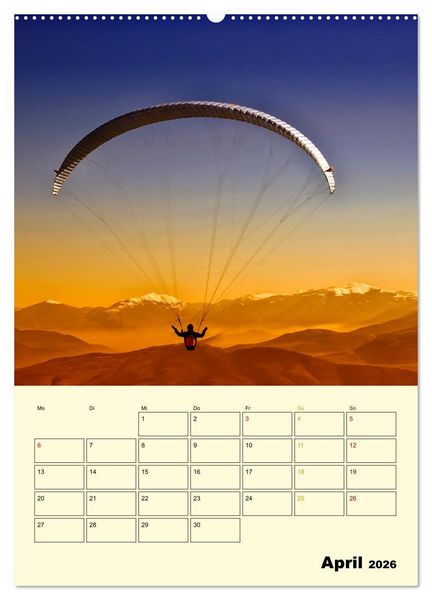 Produktbild: Paragliding - extrem aufregend (Wandkalender 2026 DIN A2 hoch), CALVENDO Monatskalender