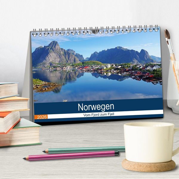 Produktbild: Norwegen 2026 - vom Fjord zum Fjell (Tischkalender 2026 DIN A5 quer), CALVENDO Monatskalender