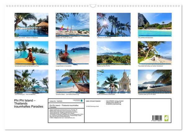 Produktbild: Phi Phi Island &ndash; Thailands traumhaftes Paradies (Wandkalender 2026 DIN A2 quer), CALVENDO Monatskalender
