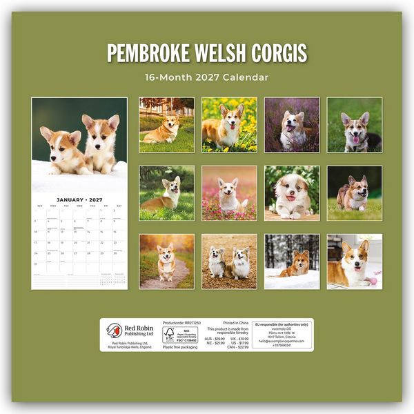 Produktbild: Pembroke Welsh Corgis &ndash; Pembroke Welsh Corgi 2027 &ndash; 16-Monatskalender
