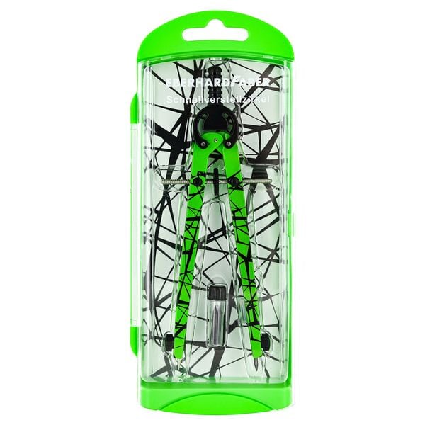 Produktbild: EBERHARD FABER Schnellverstellzirkel neon gr&uuml;n &Oslash;39cm 3 Teile