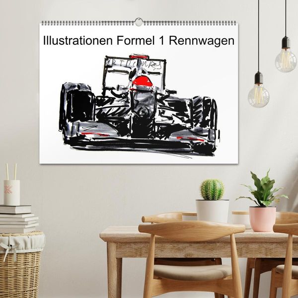 Produktbild: Illustrationen Formel 1 Rennwagen (Wandkalender 2026 DIN A2 quer), CALVENDO Monatskalender