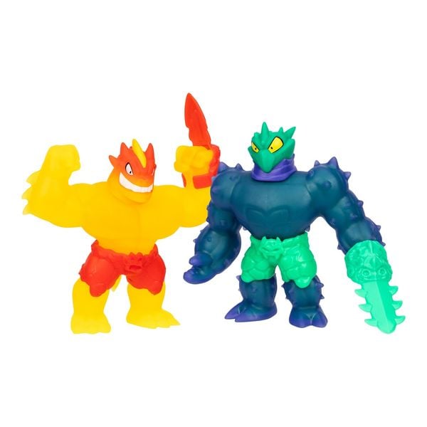 Produktbild: HEROES of Goo Jit Zu Spielfiguren Meteor Madness Flame Blazagon vs. Cacticus
