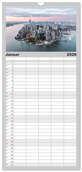 Produktbild: Familienplaner 2026 - New York City - Atemberaubende Ansichten mit 5 Spalten (Wandkalender, 21 x 45 cm) CALVENDO