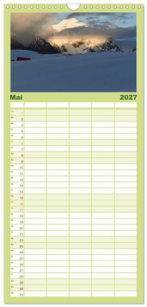 Produktbild: Familienplaner 2027 - Berge des Karakorum mit 5 Spalten (Wandkalender, 21 x 45 cm) CALVENDO