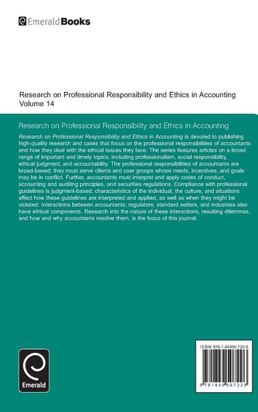 Produktbild: Research on Professional Responsibility and Ethics in Accounting