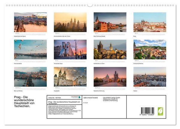 Produktbild: Prag - Die wundersch&ouml;ne Hauptstadt von Tschechien. (hochwertiger Premium Wandkalender 2026 DIN A2 quer), Kunstdruck in Hochglanz