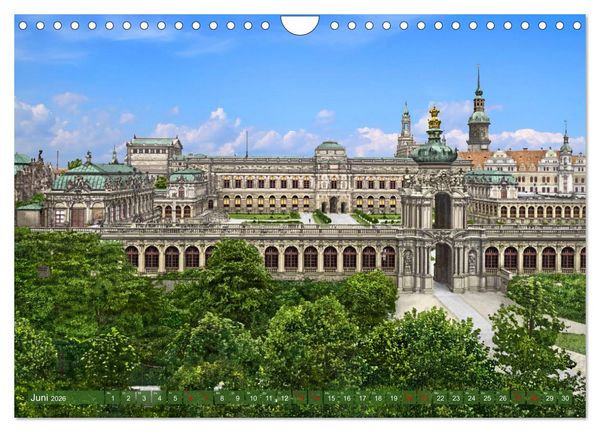 Produktbild: Historisches Dresden um 1900 - Fotos restauriert und koloriert (Wandkalender 2026 DIN A4 quer), CALVENDO Monatskalender