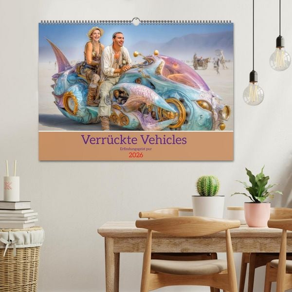 Produktbild: Verr&uuml;ckte Vehicles &ndash; Erfindungsgeist pur (Wandkalender 2026 DIN A2 quer), CALVENDO Monatskalender
