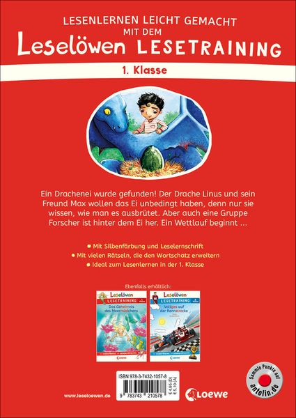 Produktbild: Lesel&ouml;wen Lesetraining 1. Klasse - Das geheimnisvolle Drachenei