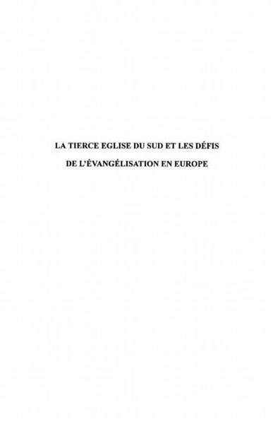 Produktbild: La tierce eglise du sud et les defis de l'evangelisation en
